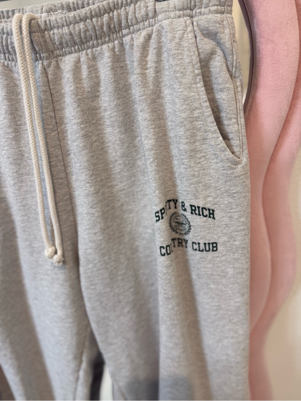 Sporty & Rich Gray Sweatshirt with Green Country Club Crest - Picture 2 of 2